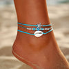 IF ME Bohemian Multiple Layers Starfish Turtle Beads Anklets For Women Vintage Boho Shell Chain Anklet Bracelet Beach Jewelry