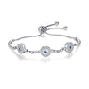 Adjustable Trendy Silver Plated Blue Crystal CZ Eyes Bracelets For Women Wedding fashion Jewelry Charming Bracelet & Bangles