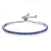 Adjustable Trendy Silver Plated Blue Crystal CZ Eyes Bracelets For Women Wedding fashion Jewelry Charming Bracelet & Bangles
