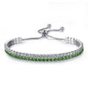 Adjustable Trendy Silver Plated Blue Crystal CZ Eyes Bracelets For Women Wedding fashion Jewelry Charming Bracelet & Bangles