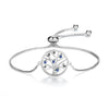 Adjustable Trendy Silver Plated Blue Crystal CZ Eyes Bracelets For Women Wedding fashion Jewelry Charming Bracelet & Bangles