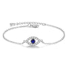 Adjustable Trendy Silver Plated Blue Crystal CZ Eyes Bracelets For Women Wedding fashion Jewelry Charming Bracelet & Bangles