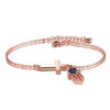 Adjustable Trendy Silver Plated Blue Crystal CZ Eyes Bracelets For Women Wedding fashion Jewelry Charming Bracelet & Bangles